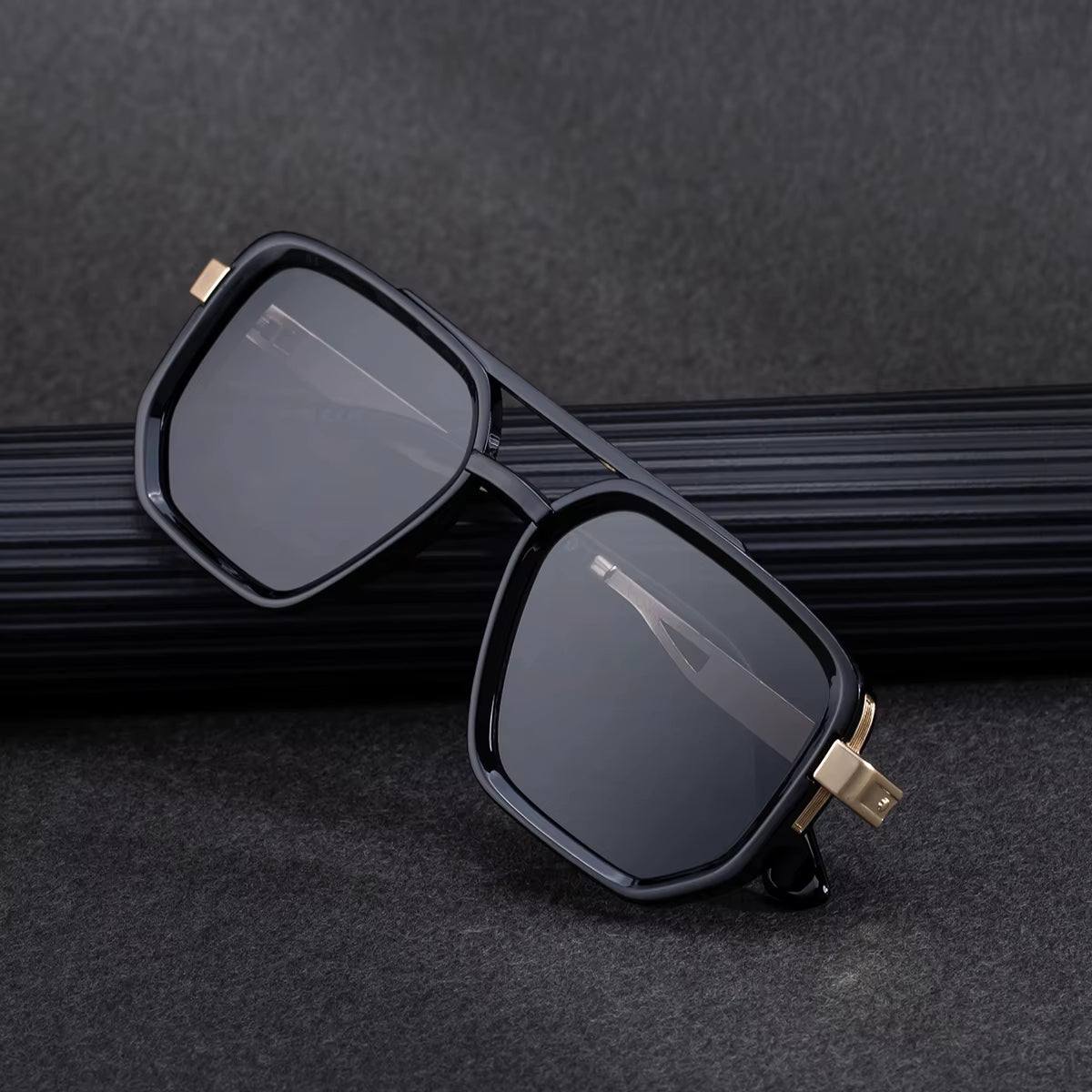  Designer Square Double Bridge PC Frame UV400 Sunglasses for Men