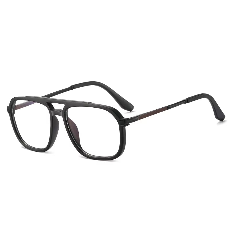  Fashion Square TR90 Double Bridge Spring Hinge Eyeglasses for Men