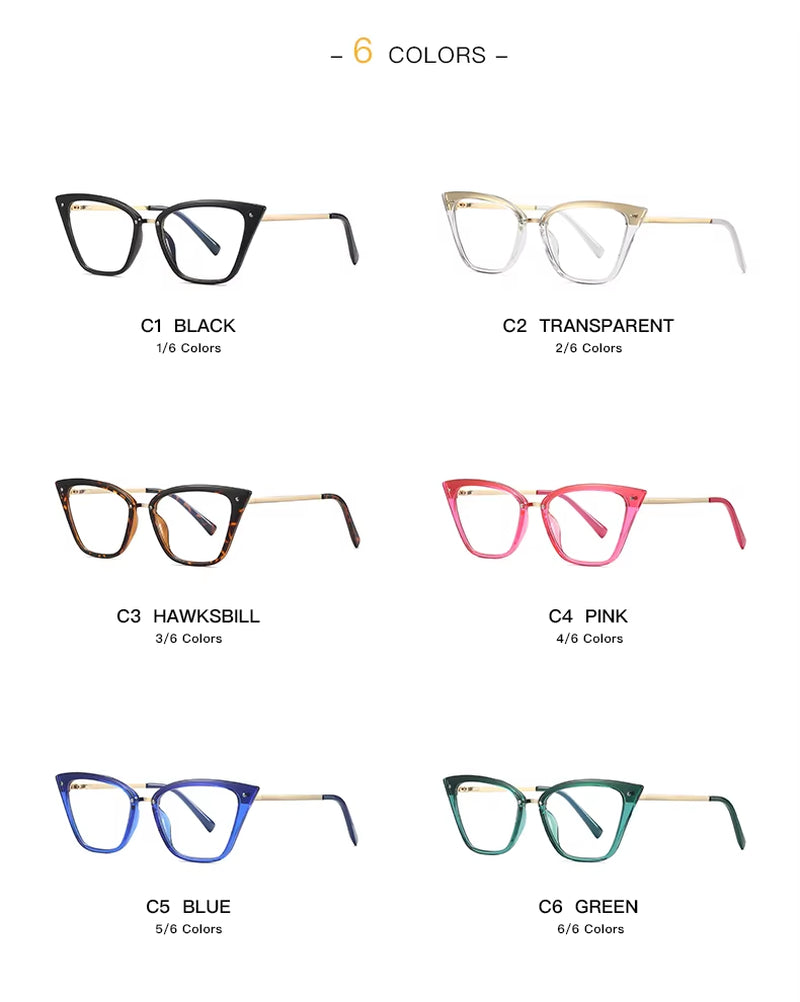  TR90 Cat Eye Spring Hinge Eyeglasses for Women 