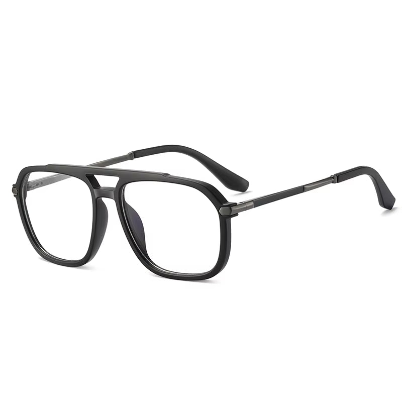  Fashion Square TR90 Double Bridge Spring Hinge Eyeglasses for Men