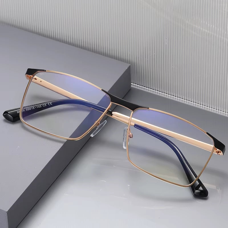 Rectangle Metal Eyeglasses for Men 