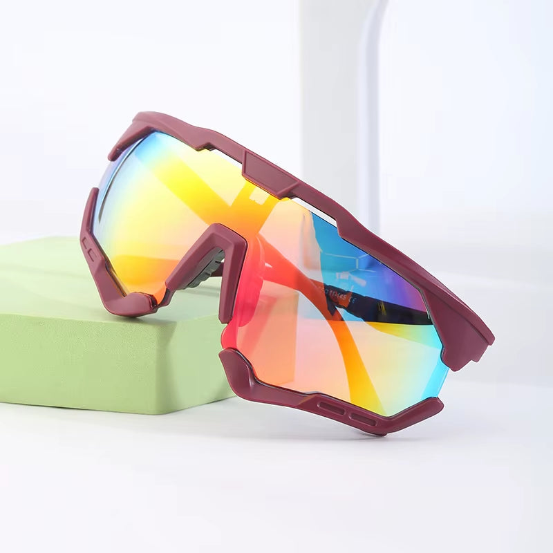Sport Colorful Coating One Piece UV400 Sunglasses for Women & Men 