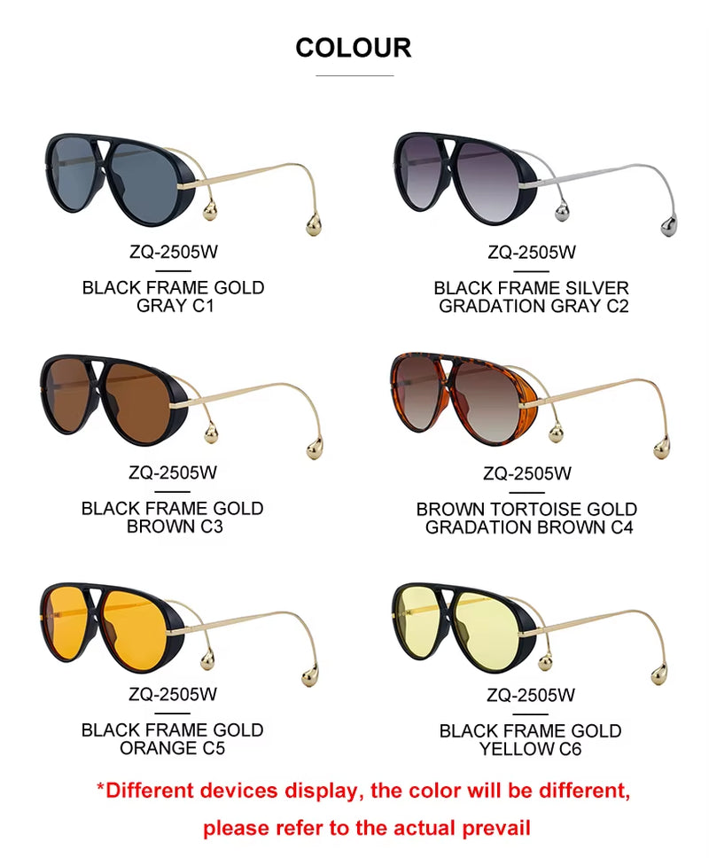  Designer round Oversized Double Bridge UV400 Sunglasses for Women