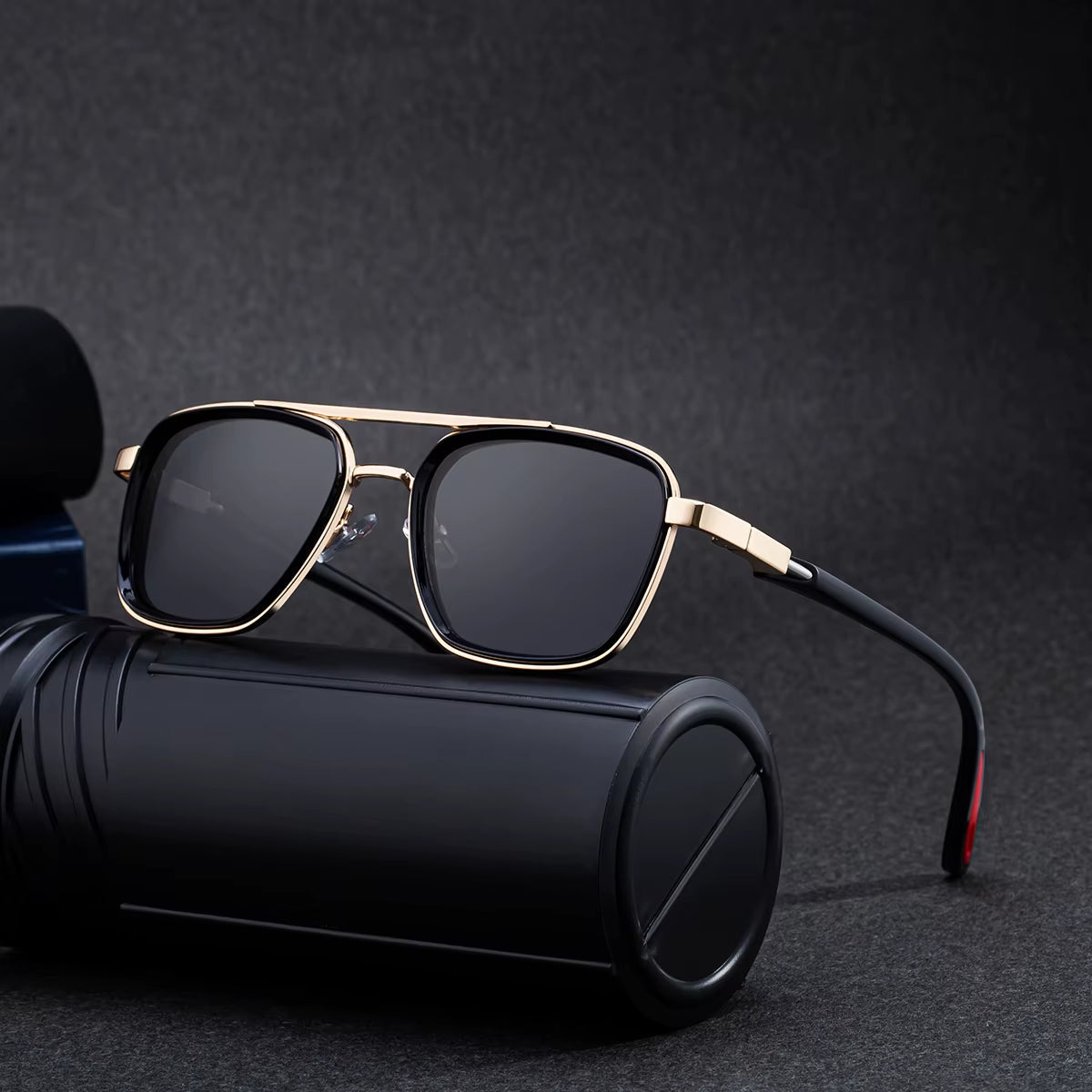 Designer Double Bridge Spring Hinge Polarized Driving UV400 Sunglasses for Men