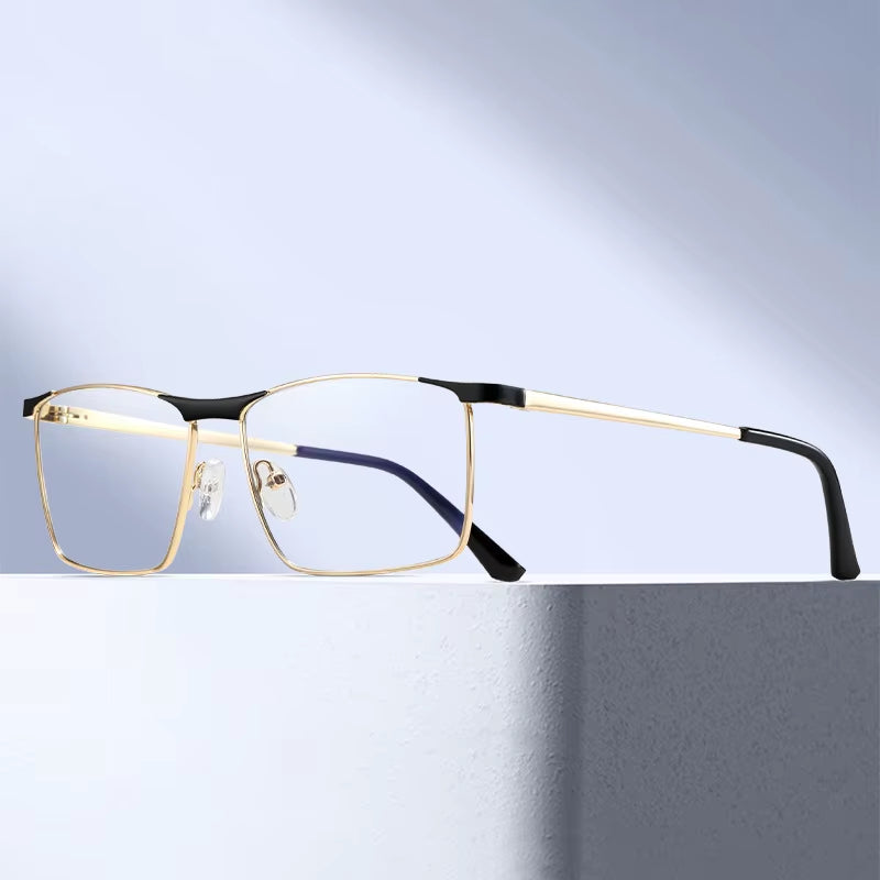 Rectangle Metal Eyeglasses for Men 