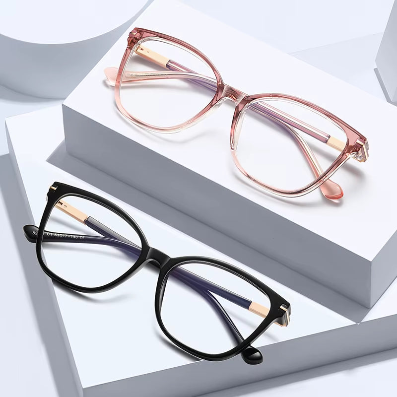 Square TR90 Frame Spring Hinge  Eyeglasses for Women