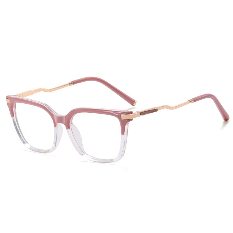 Vintage Retro TR90 Square Glitter Eyeglasses for Women 