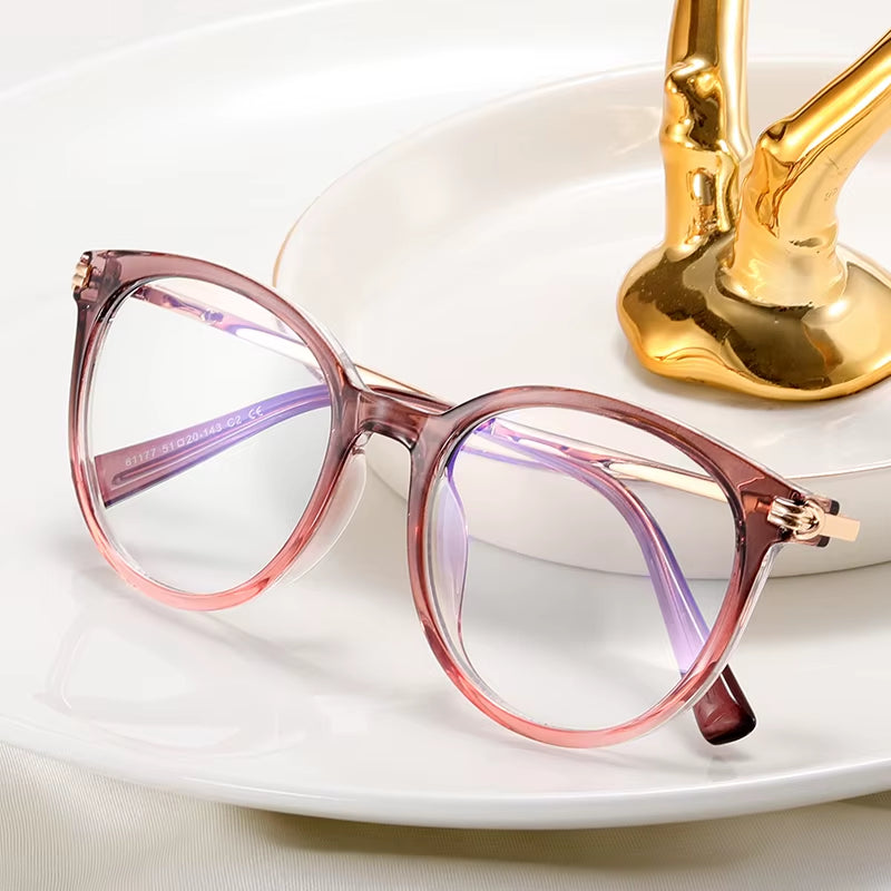  Cat Eye TR90 round Eyeglasses for Women 