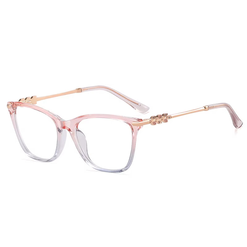 Cat Eye TR90 Square Leaf Arms Eye Glasses for Women 