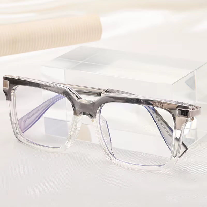  Vintage Retro Square TR90 Eyeglasses for Men 