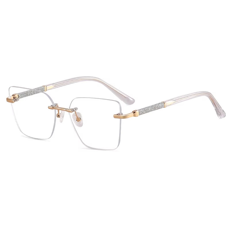 Fashion Rimless Spring Hinge Eyeglasses for Women