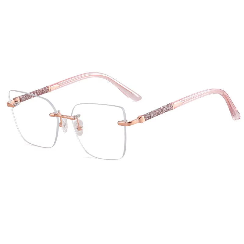 Fashion Rimless Spring Hinge Eyeglasses for Women