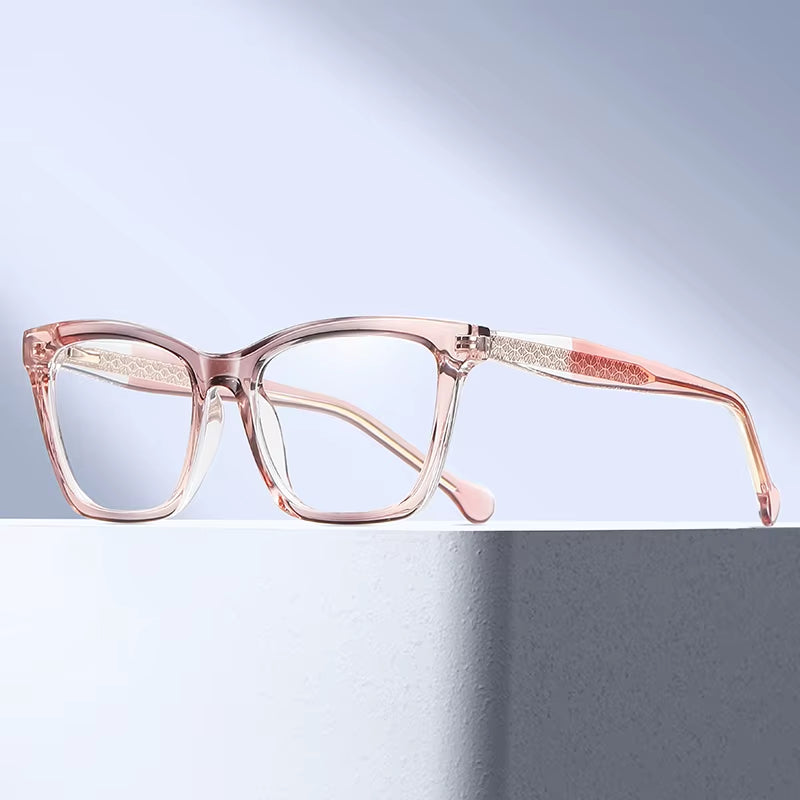  Square TR90 Spring Hinge CP Arms Eyeglasses for Women