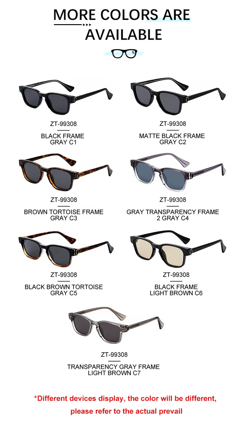 Designer Rectangle Pin-In Temples UV400 Sunglasses for Women & Men