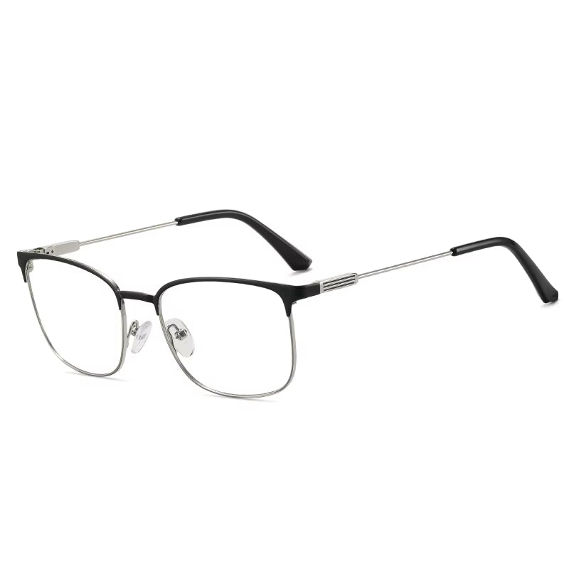 Metal Square Spring Hinge Eyeglasses for Men