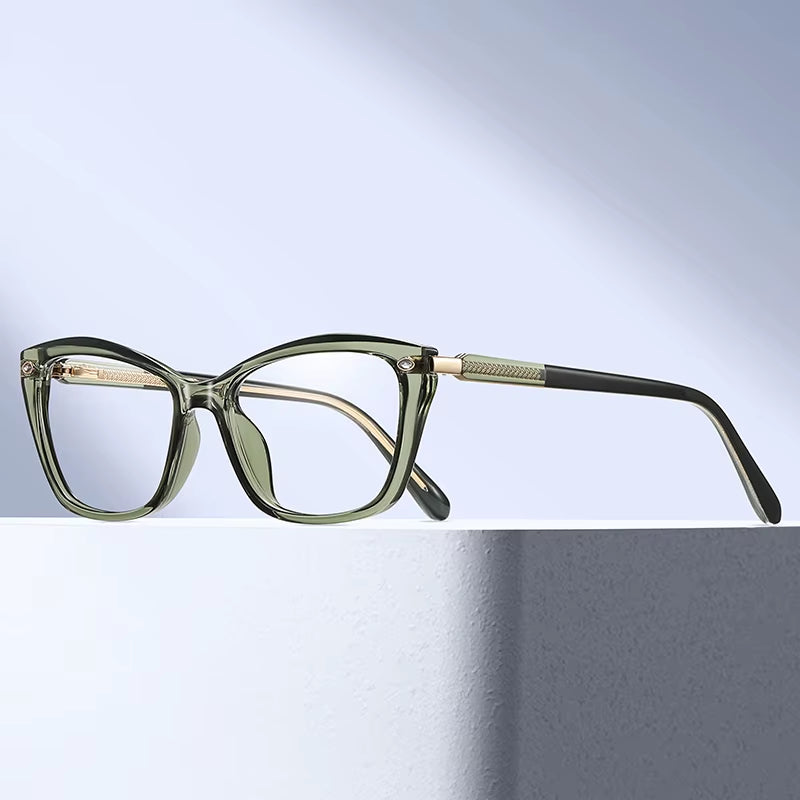Cat Eye TR90 Frame CP Spring Hinge Eyeglasses  for Women