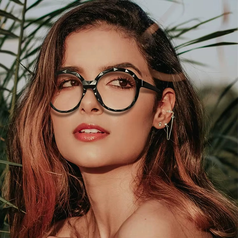 Fashion TR90 round CP Arm Spring Hinge Eyeglasses for Women 