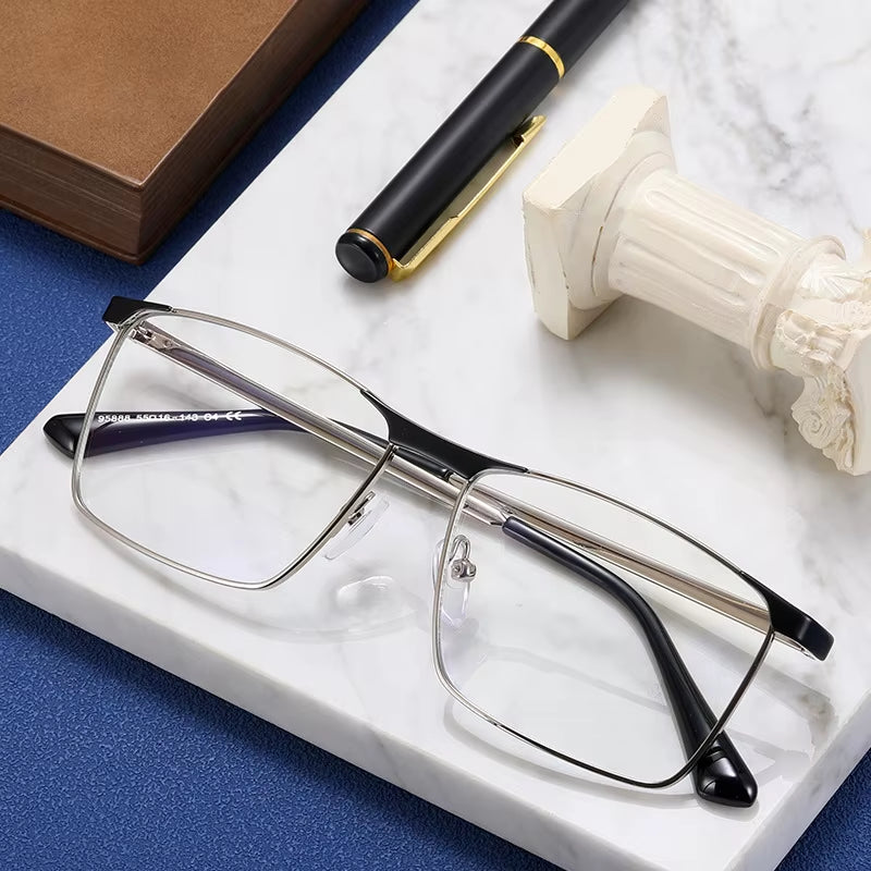 Rectangle Metal Eyeglasses for Men 