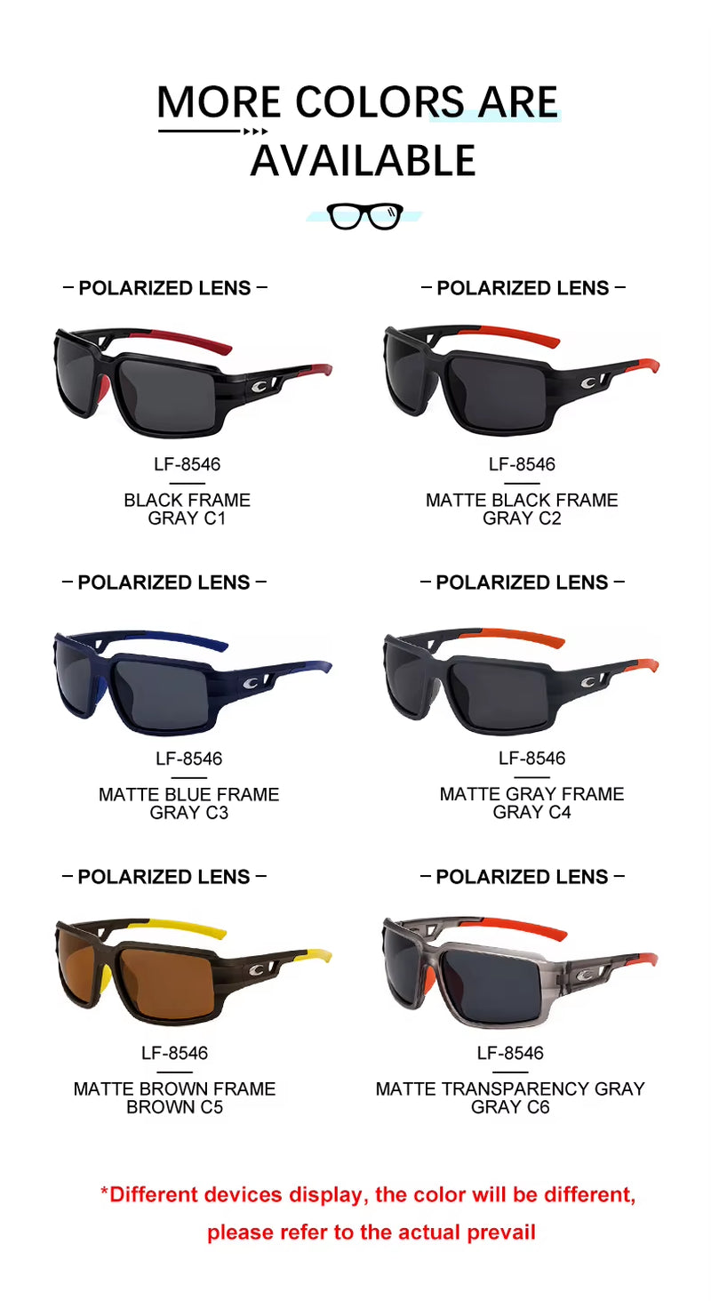 Sport Outdoor Rectangle Polarized UV400 Sunglasses for Women & Men