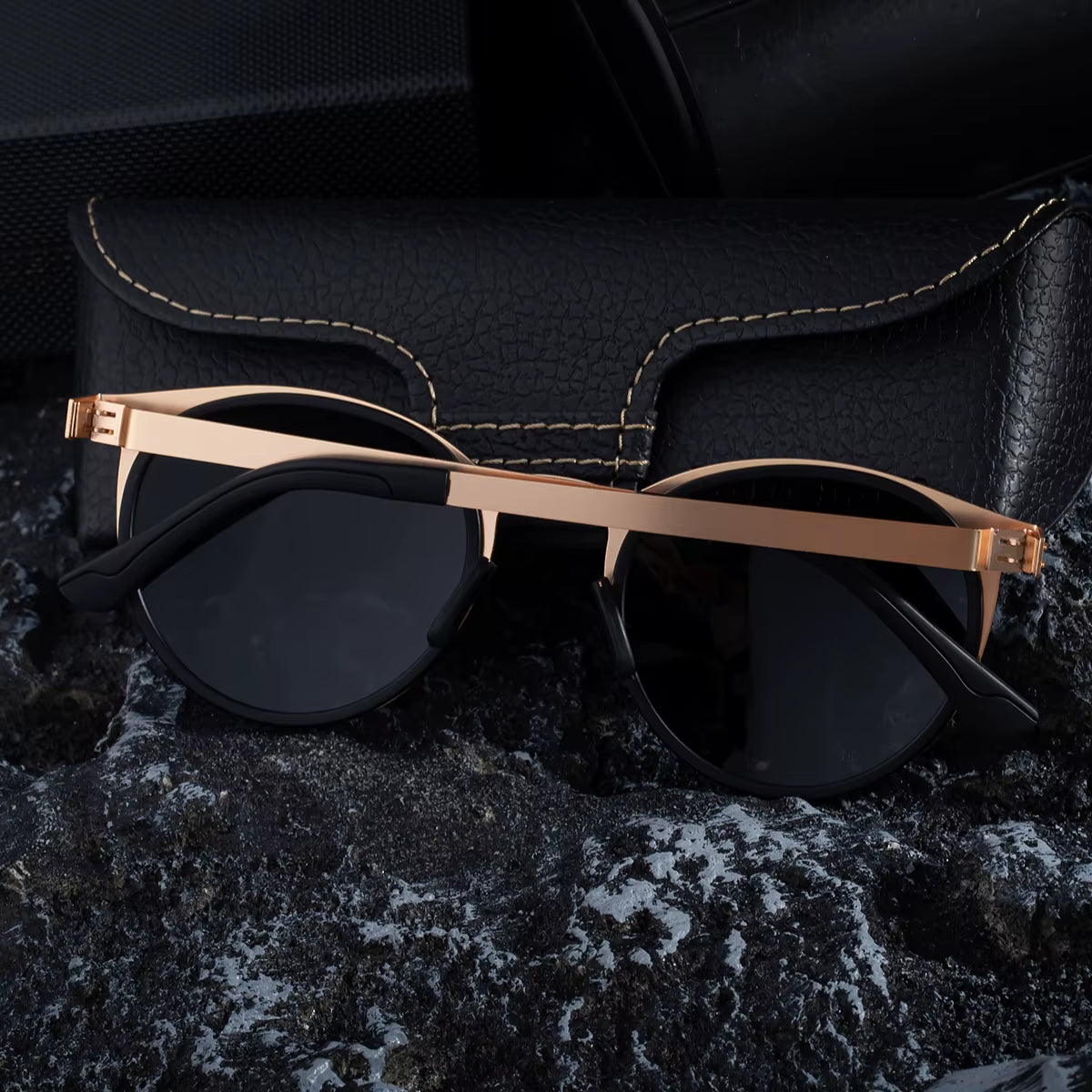  Cat Eye Stainless Steel Screwless Hinge Polarized UV400 Sunglasses for Men
