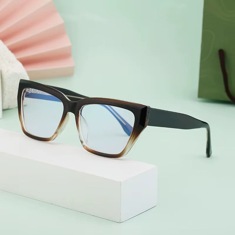 Fancy Cat Eye CP Temples Eyeglasses for Women & Men