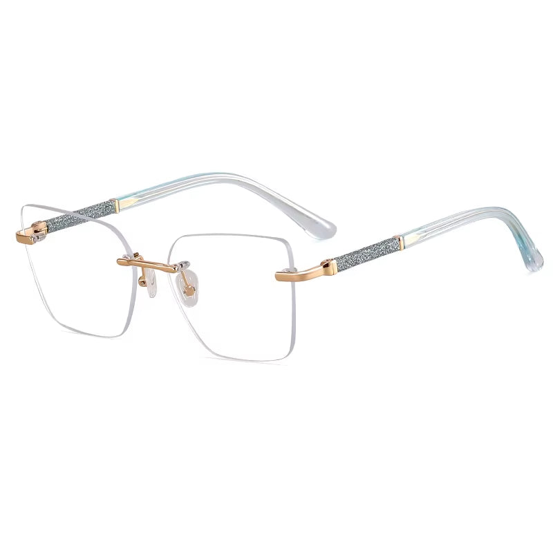 Fashion Rimless Spring Hinge Eyeglasses for Women