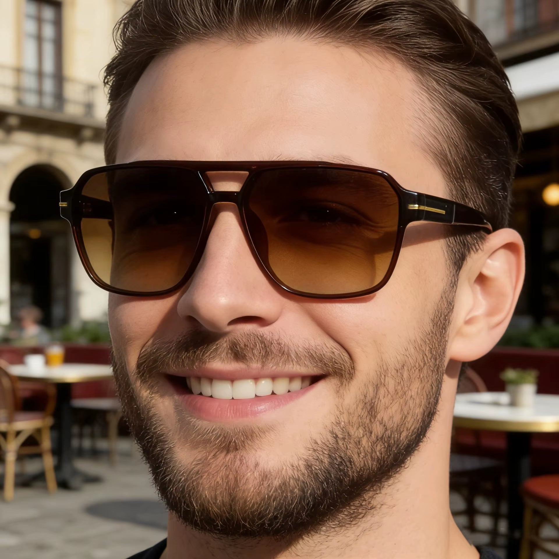 Designer Square Double Bridge UV400 Protection Sunglasses for Women & Men