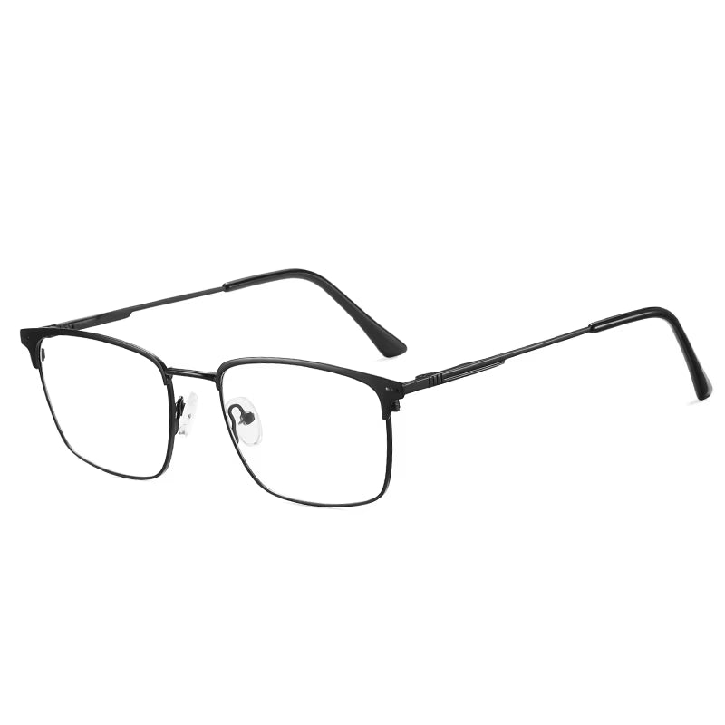 Square Metal Spring Hinge Eyeglasses for Men