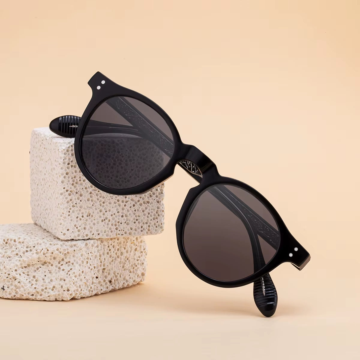 Designer Round PC Frame Pin-in Temples UV400 Sunglasses for Women 