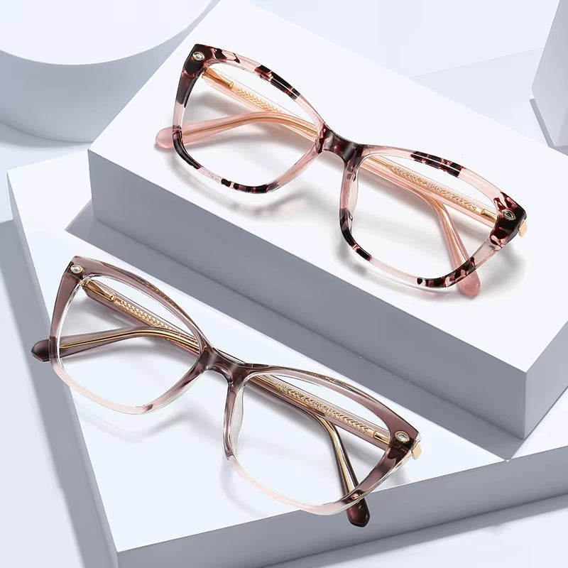 Cat Eye TR90 Frame CP Spring Hinge Eyeglasses  for Women