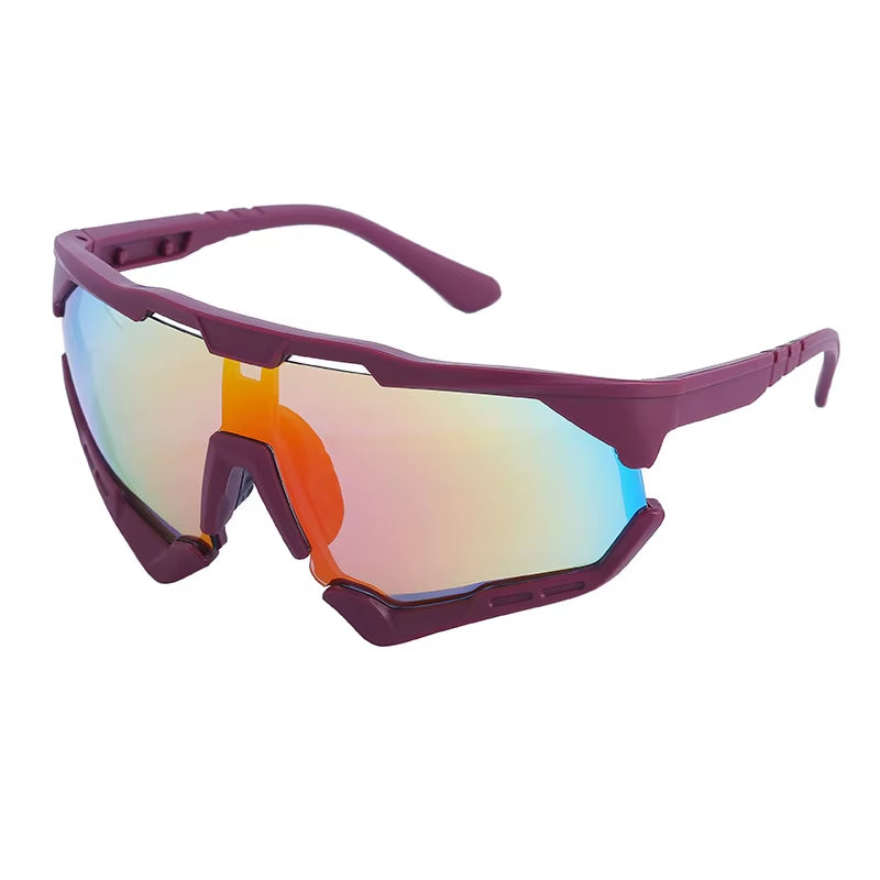 Sport Colorful Coating One Piece UV400 Sunglasses for Women & Men 
