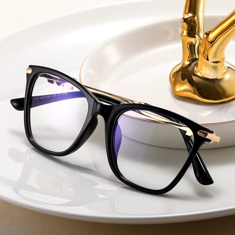 Cat Eye TR90 Square Leaf Arms Eye Glasses for Women 