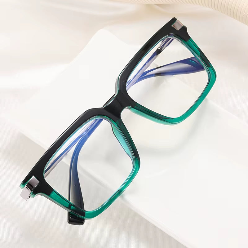  Vintage Retro Square TR90 Eyeglasses for Men 