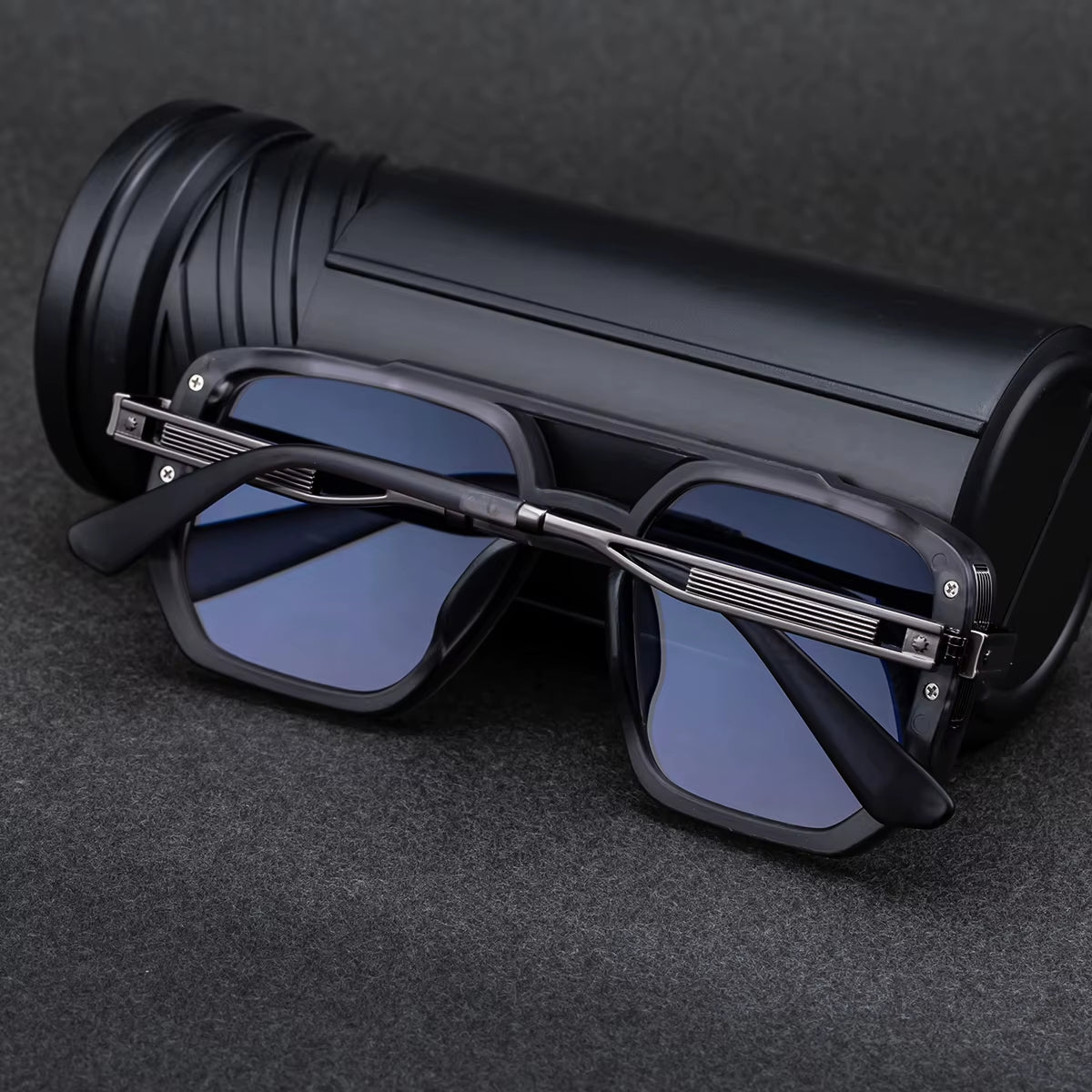 Designer Square Double Bridge PC Frame UV400 Sunglasses for Men