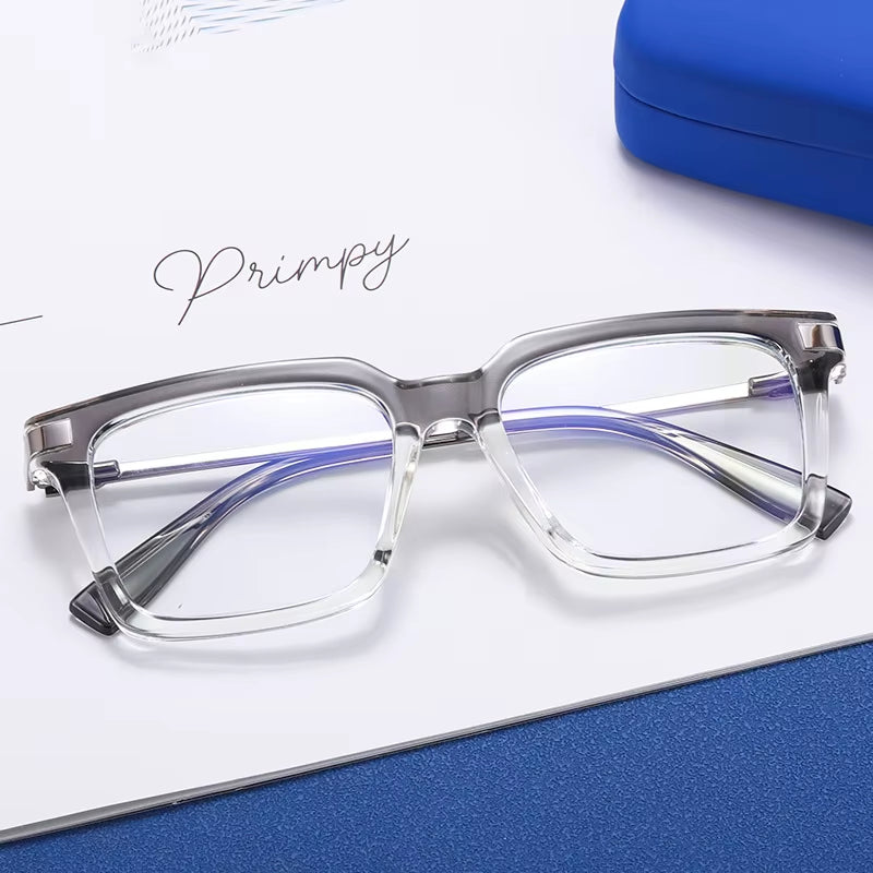  Vintage Retro Square TR90 Eyeglasses for Men 