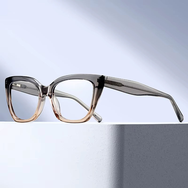Cat Eye Acetate Pin-In Spring Hinge Eyeglasses for Women