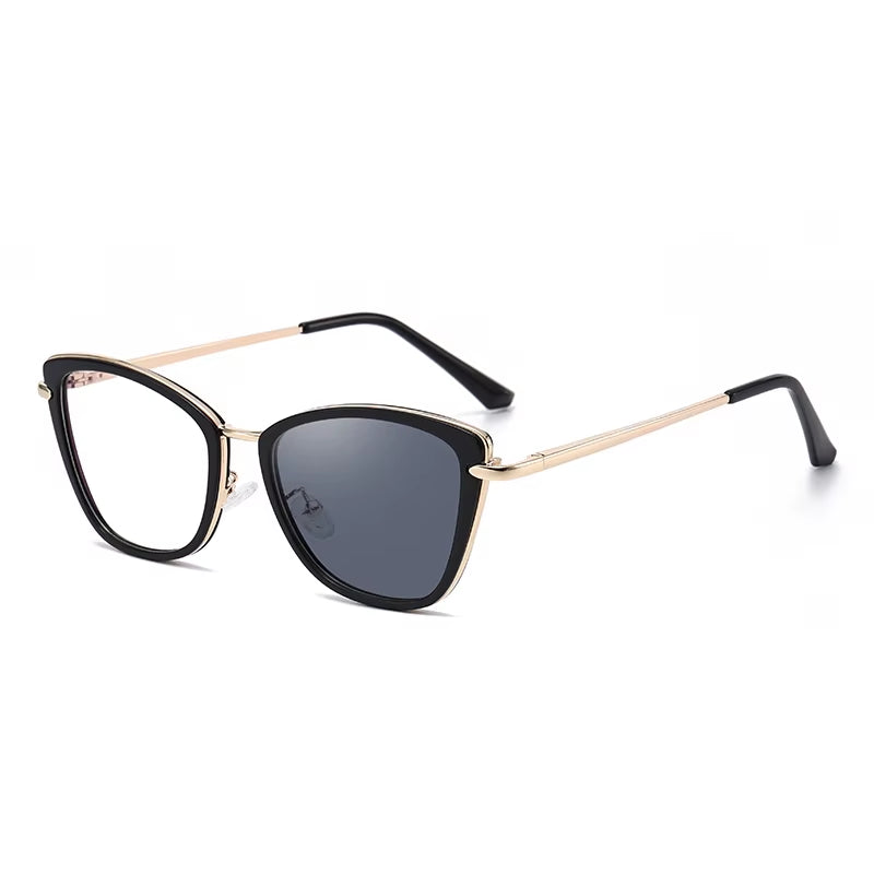 Photochromic Cat Eye TR90 Metal Eyeglasses for Women