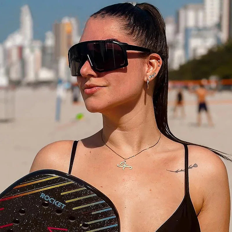  Oversized One Piece Lens Sport Style Windproof UV400 Protection Sunglasses for Women & Men
