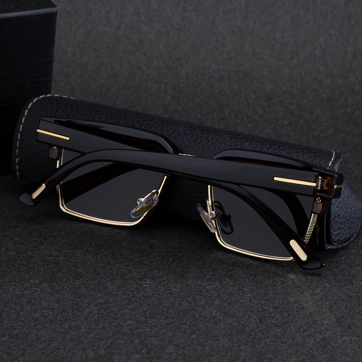 Designer Square Metal Frame UV400 Protection Sunglasses for Men 