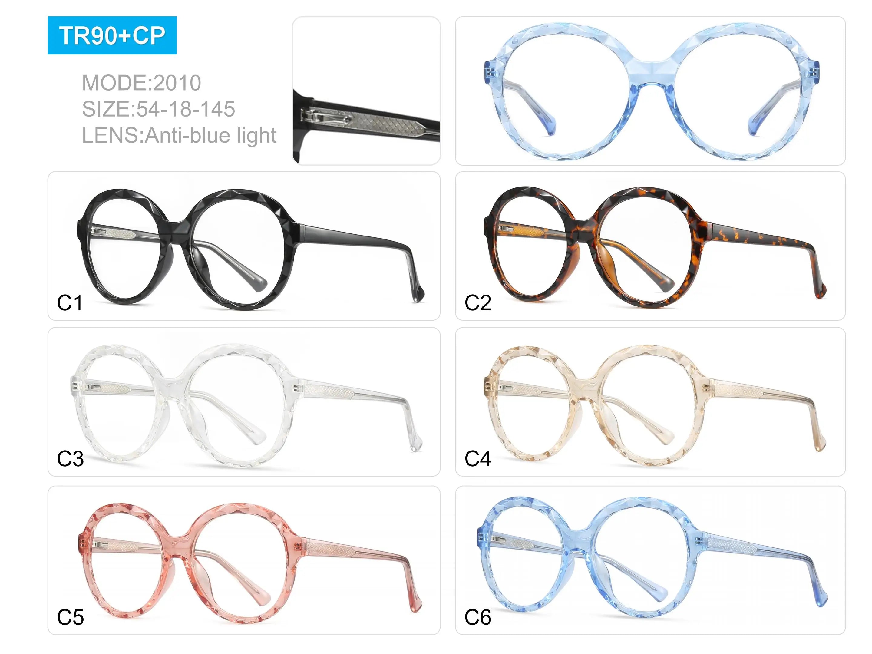 Fashion TR90 round CP Arm Spring Hinge Eyeglasses for Women 