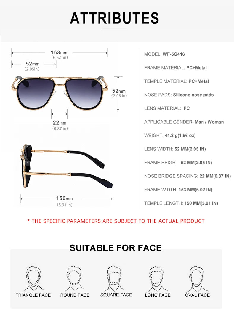 Designer Aviation Metal Double Bridge UV400 Sunglasses for Men