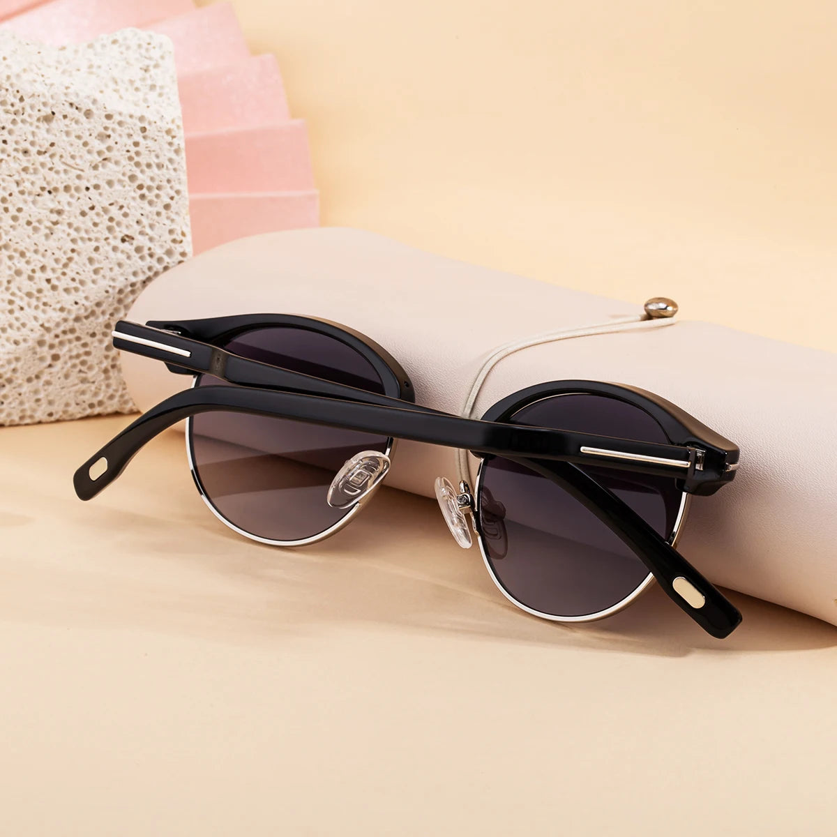 Designer round Metal Frame UV400 Protection Sunglasses for Women 