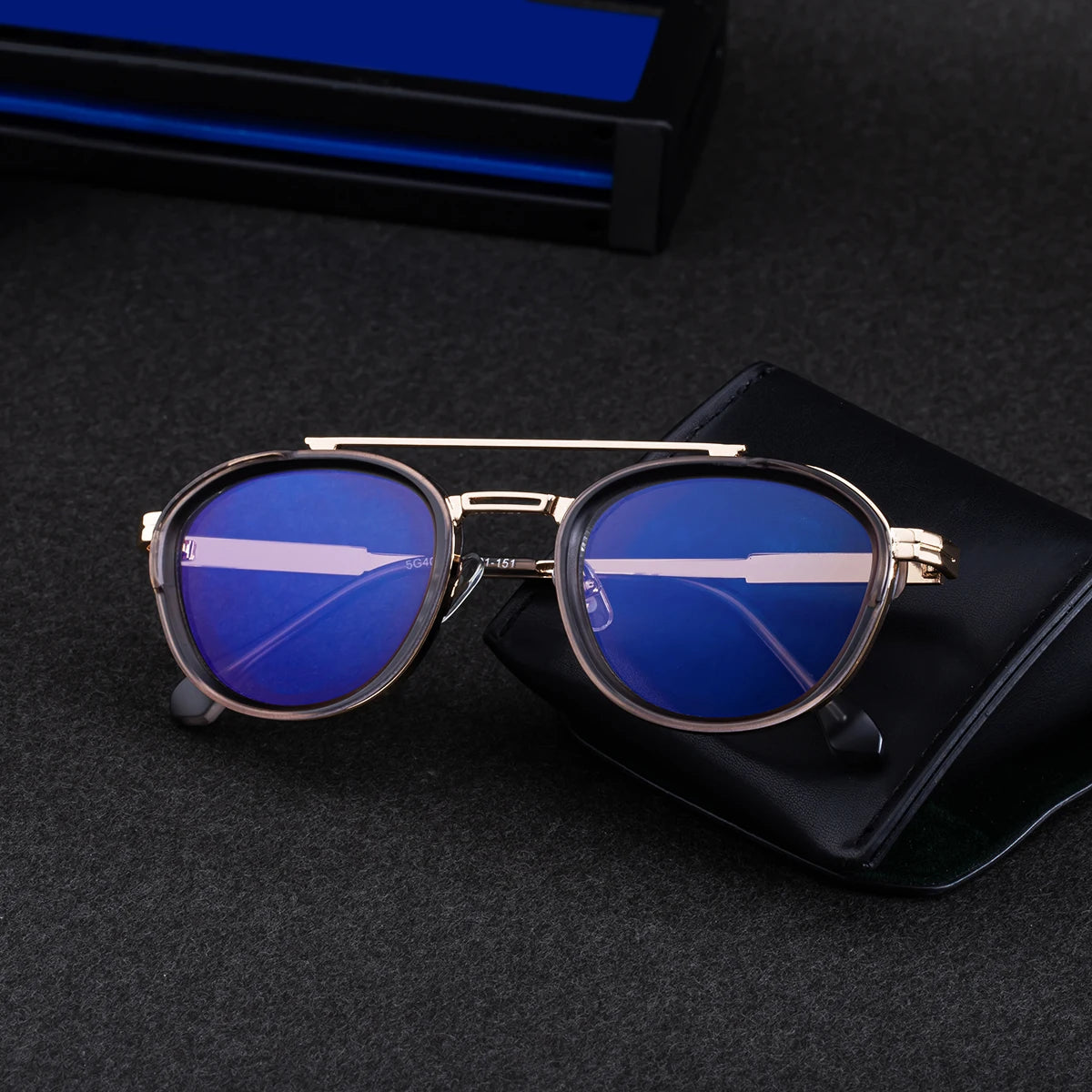 Designer Punk Style Oval Metal Double Bridge UV400 Sunglasses for Men