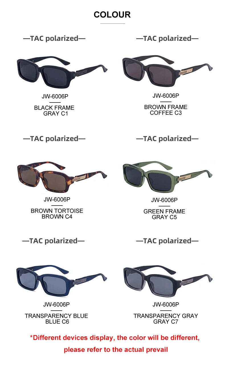  Designer Rectangle Polarized Driving Fishing UV400 Sunglasses for Men