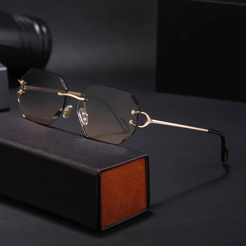  Designer Rimless Diamond Cut Lens UV400 Sunglasses for  Women & Men