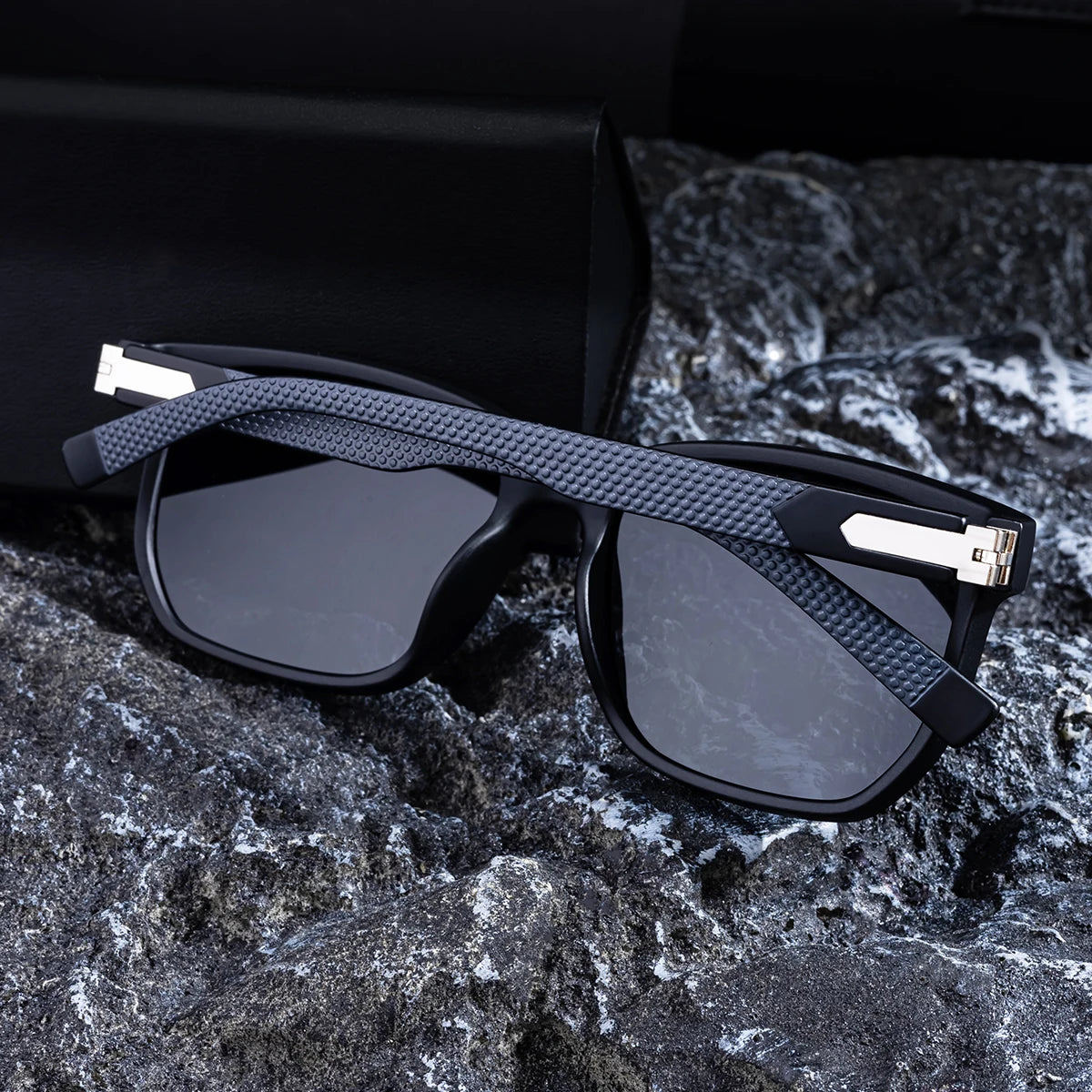 Fashion Square Double-Action Spring Hinge Polarized UV400 Sunglasses for Men