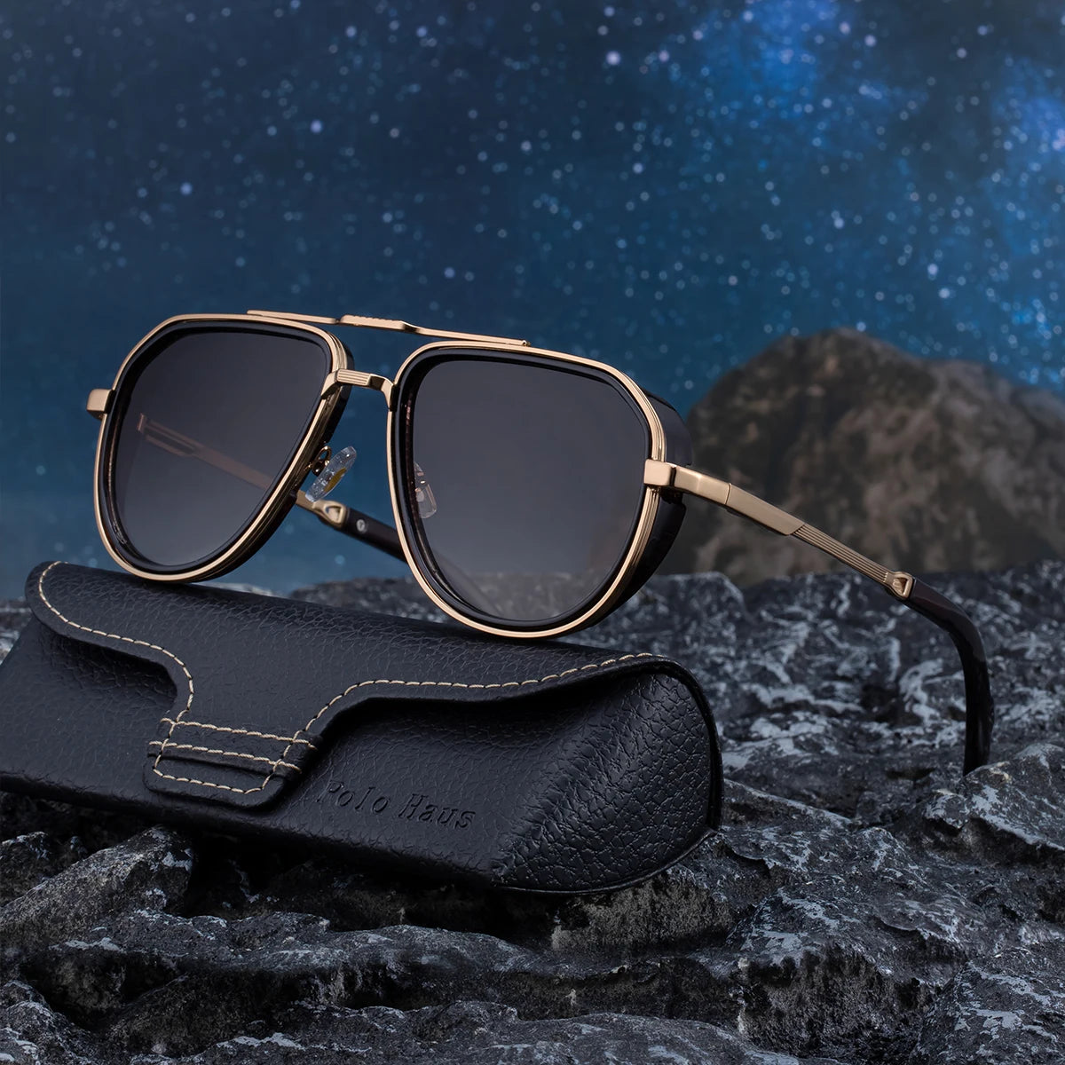 Designer Aviation Metal Double Bridge UV400 Sunglasses for Men