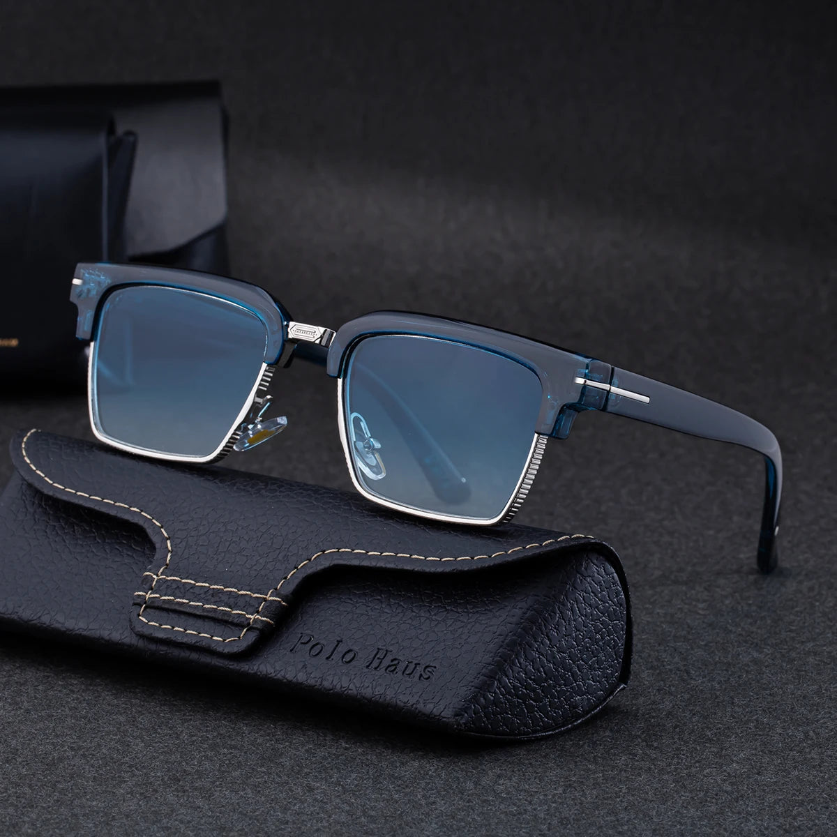 Designer Square Metal Frame UV400 Protection Sunglasses for Men 