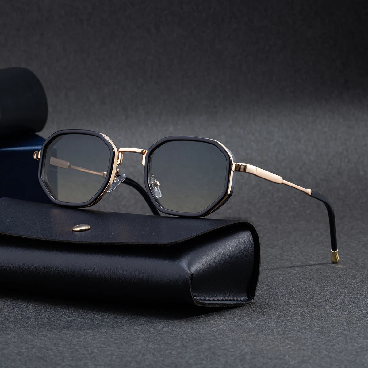  Designer Polygonal Metal UV400 Sunglasses for Men 