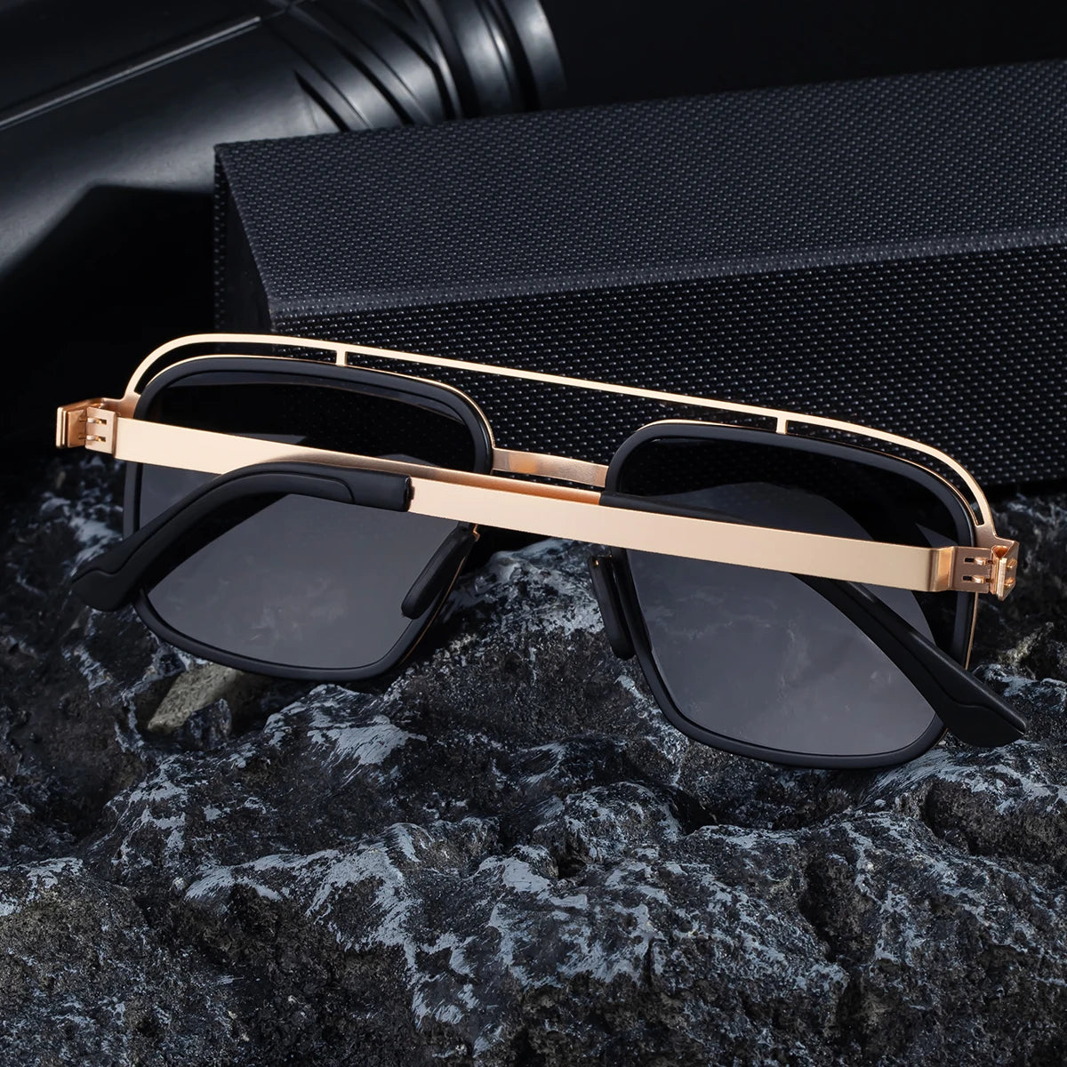 Double Bridge Polarized Hinge UV400 Sunglasses for Men